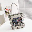 Small Retro Embroidered Canvas Handbag