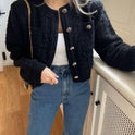 Knitted Top Women's Round Neck Sweater Coat