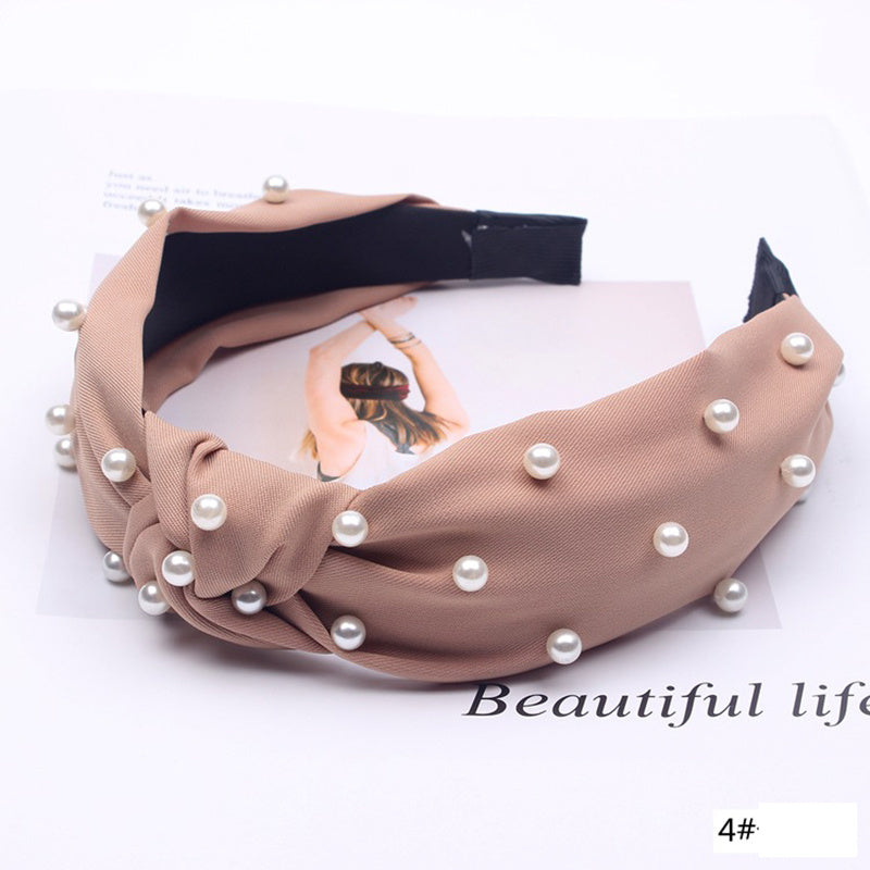 Women's Headband Broad-sided Fashion Nail Pearl