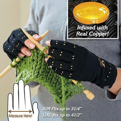 Copper Fiber Sports Health Care Half-finger Recovery Gloves