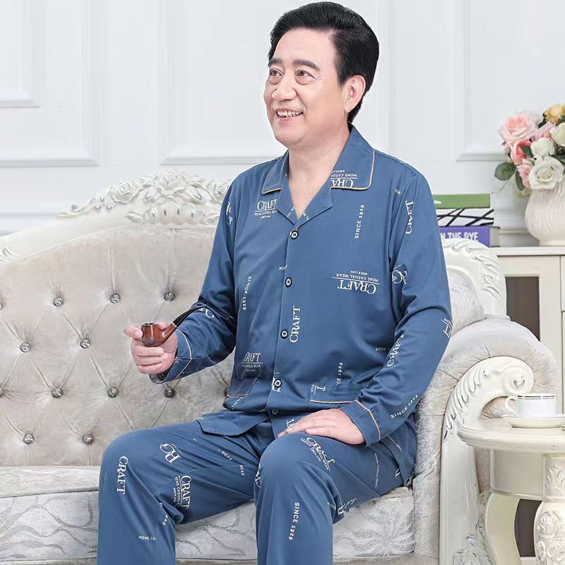 Spring And Autumn Loose Men's Pajamas Suit