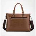 Men's Business Horizontal Leather Briefcase Handbag