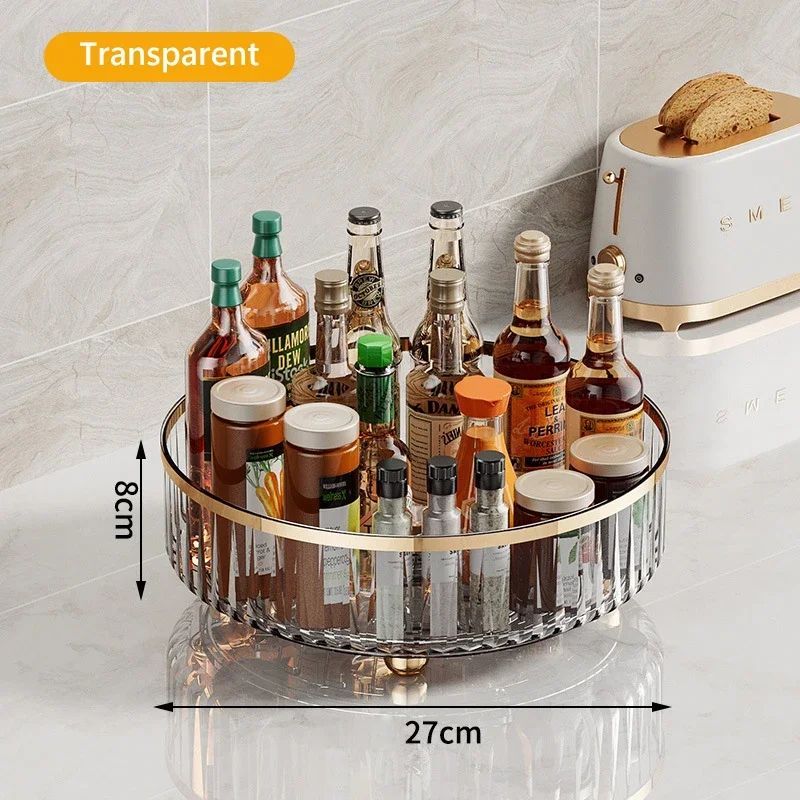 Rotating Cosmetic Organizer Light Luxury Perfume Skincare Organizer Transparent Makeup Storage Tray For Jewelry Aromatherapy