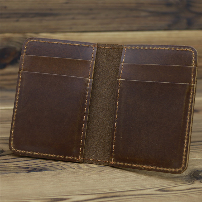 Men's First Layer Of Cowhide Card Case Pocket Simple