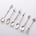 European Cutlery 6 Set Fruit Fork Retro Decoration