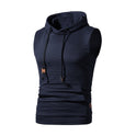 Men's Jacquard Sleeveless Solid Color Knitted Hoodie