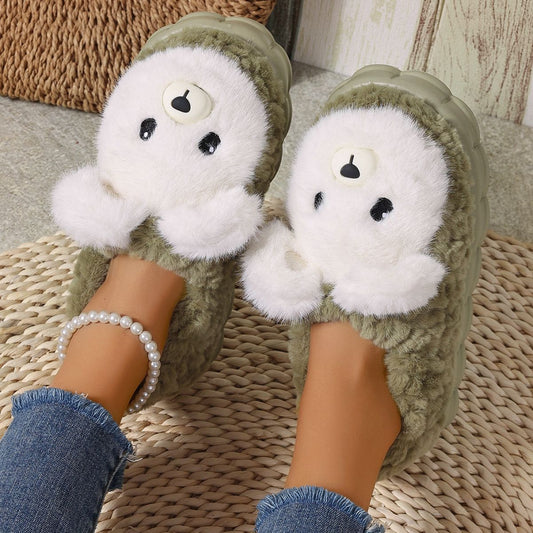 New Warm Indoor Plush Cartoon Cotton Shoes For External Wear