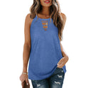 Hollow Sleeveless Casual Vest Tshirt Women