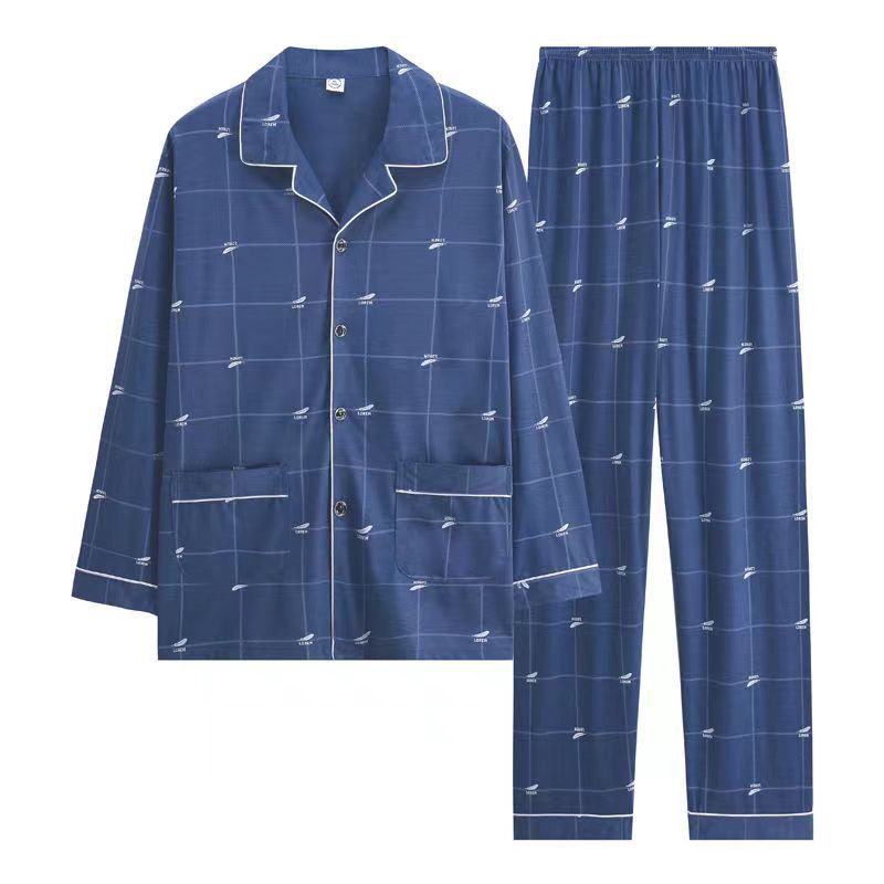 Spring And Autumn Loose Men's Pajamas Suit