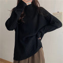 Idle Style Mock Neck Design Sense Loose Thick Inner Sweater Niche Top