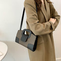 Simple Textured Small Female Fashion Textured Hand Plaid Casual Shoulder Messenger Bag