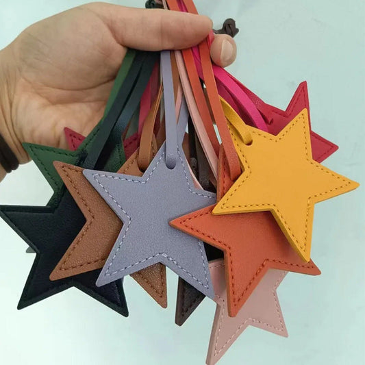 Leather Five-pointed Star Keychain Pendant Bag Ornament