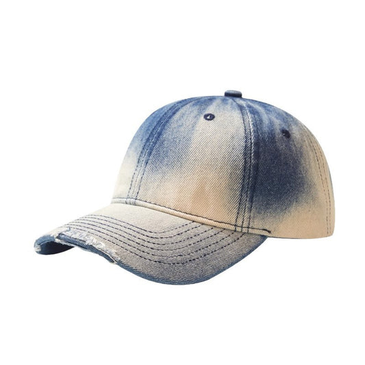 Distressed Gradient Denim Casual All-match Ripped Baseball Cap