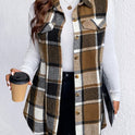 Women's Fashion Plaid Sleeveless Vest Loose