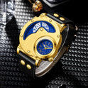 Gold Multi-functional Exaggerated Dial Watch For Men