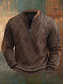 Men's Half Zipper Sweater European And American Autumn And Winter Printing Sweater