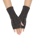 Shiny Silver Silk Knitting Wool Gloves Diamond-shaped Missing Finger