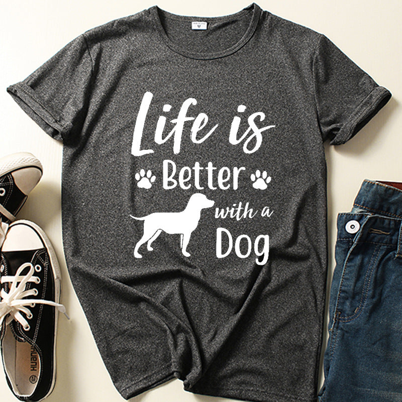 Our Dog Needed A Friend Letter Print Short-sleeve