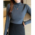 Half Turtleneck Bottoming Shirt Women's Long-sleeved Sweater Top