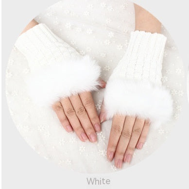 Thermal Women's Half Finger Polyester Gloves