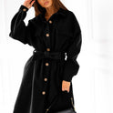 Long-sleeved V-neck Button Lace Woolen Coat Coat Women's Clothing