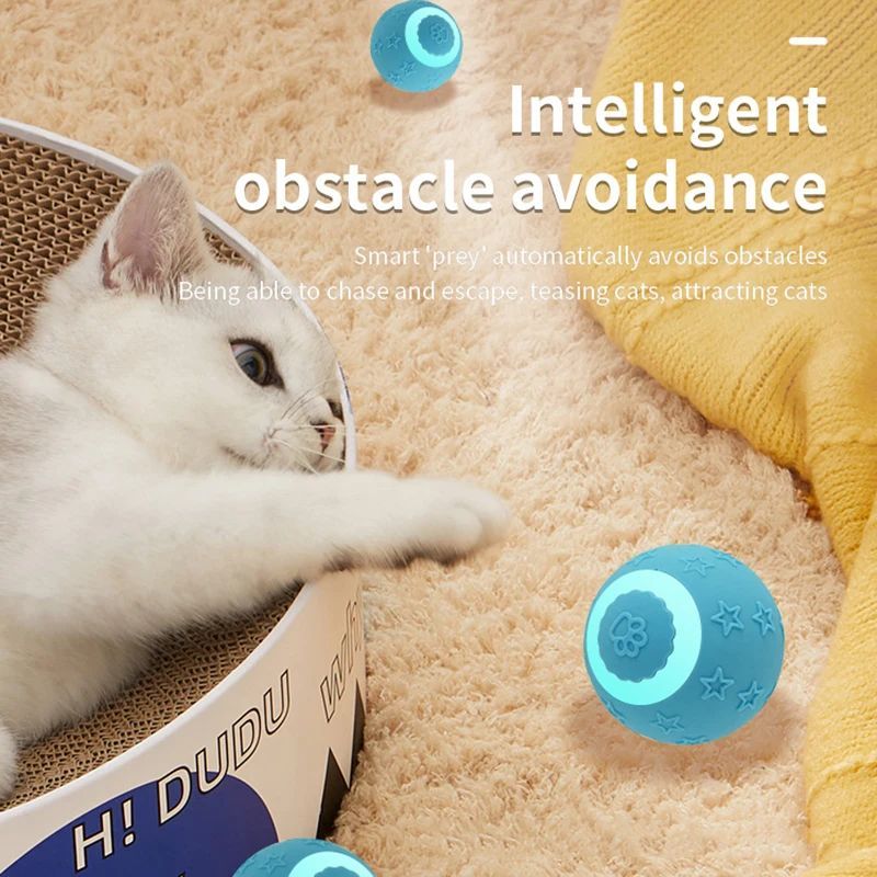 Smart Ball Cat Toy 2 Modes Rechargeable Cat Exercise Active Rolling Ball Toys Electric Cat Toys Interactive For Puppy Dog And Cats