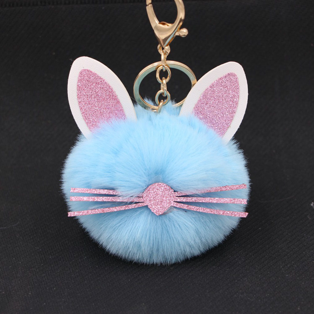 Personalized Ears Kitten Beard Plush Cute Keychain