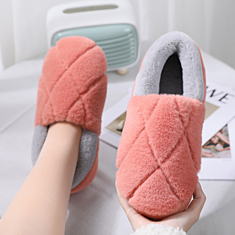 Simple Non-slip Woolen Floor Slippers With Soft Soles