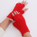 Autumn And Winter New Female Students Fashion All-match Knitted Warm Half-fingerless Gloves