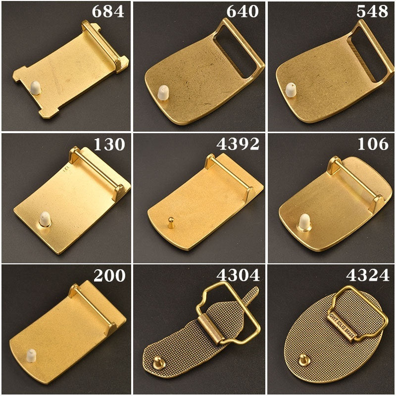 Pure Brass Belt Buckle Outer Wear Smooth Buckle Plate Pant Belt Buckle Accessories Female Belt Buckle Brass Belt Buckle