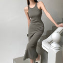 Summer  Hot Girl Tight Sleeveless Sheath Long Dress