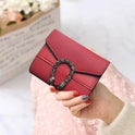 Women's Short Splicing Leather Wallet