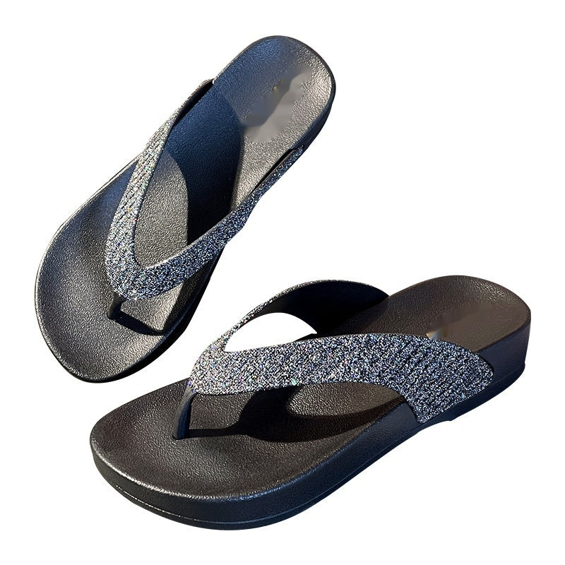 Fashion Trend Wedge Height Increasing All-match Flip-flops For Women