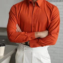 Long Sleeve Business Casual Large Pointed Collar Slim Fit Inner Wear Shirt Men