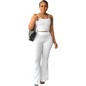 Women's Solid Color Sling Bell-bottom Pants Simple Fashion Suit