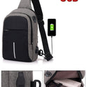 Leisure Travel Waterproof Men's USB Charging Slanted Chest Bag