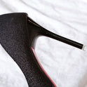 Silver Heels For Women And Black Sexy Everything French Mesh Red Sequins