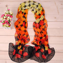 European And American Style Gradient Color Printing Chiffon Long Silk Scarf