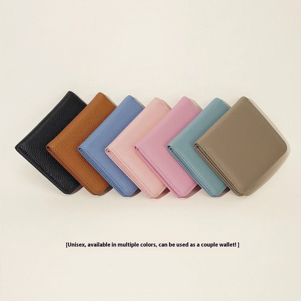 Simple Women's Two-fold Ultra-thin Practical Couple Wallet