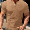 Men's Solid Color Casual Fashion Short Sleeved Shirt