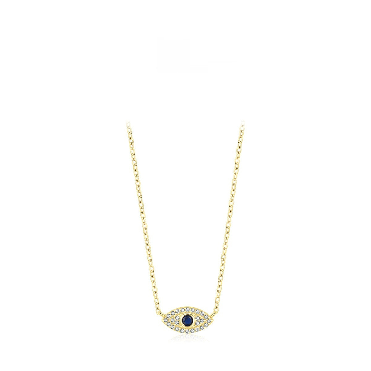 Pure Exquisite Diamond Devil's Eye Necklace Bone Chain Female