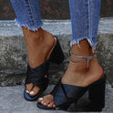 European And American Simple And Fashionable Thick-heeled Sandals