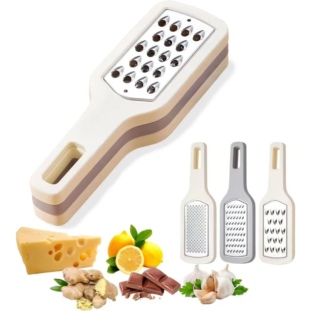 3 In 1 Cheese Grater Portable Handheld Stainless Steel Vegetable Grater Kitchen Tools Efficient Food Graters Home Kitchen Gadgets