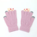 Plush Knitted Gloves With Fingertips For Women