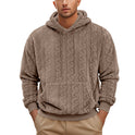 European And American Fall Winter Men Hooded Jacquard Teddy Plush Sports And Leisure Sweater