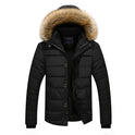 Men's Fur Hooded Coat Winter Thick Fleece Jacket Cotton Clothing