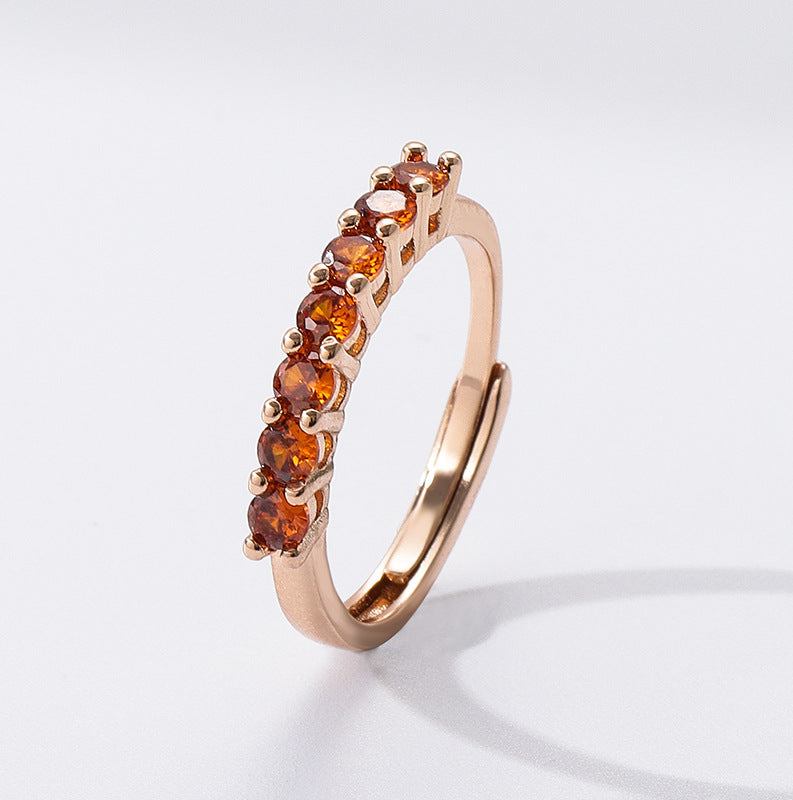 Champagne Real Gold Qigongzhu Ring Female Accessories