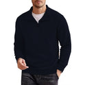 Men's Sweater Placket Zipper Design Solid Color Stand Collar Coat