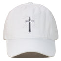 Cross Embroidered Baseball Cap Worn Looking Washed-out