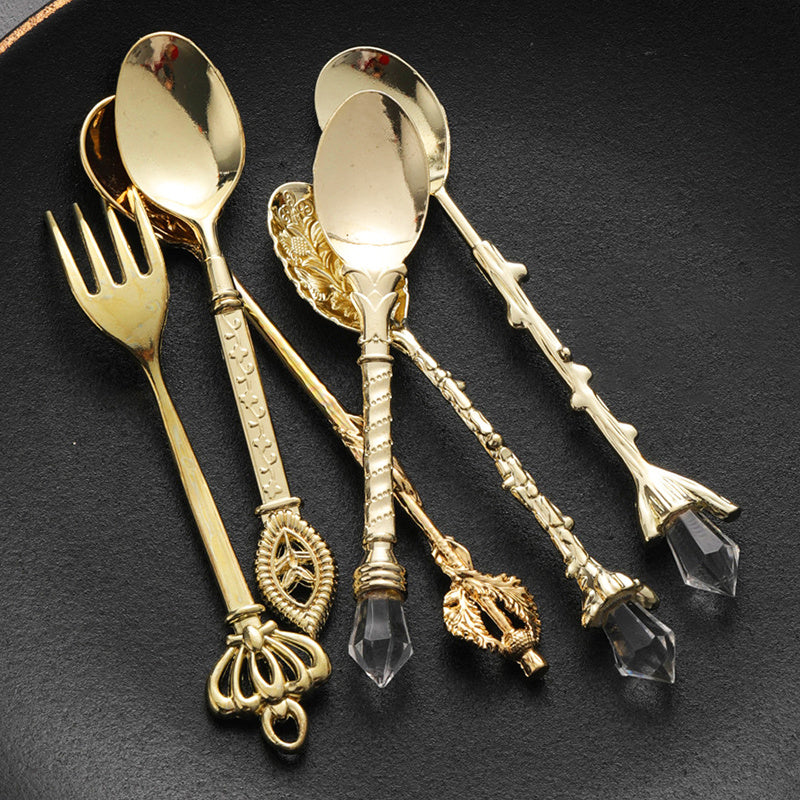 European Cutlery 6 Set Fruit Fork Retro Decoration